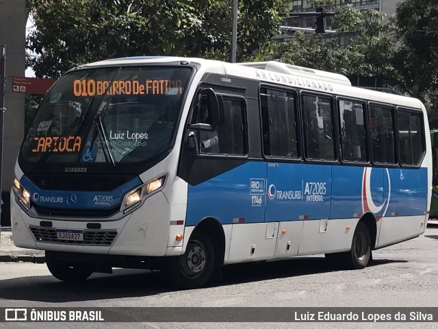 Transurb A72085 na cidade de Rio de Janeiro, Rio de Janeiro, Brasil, por Luiz Eduardo Lopes da Silva. Número da foto: #10320056.