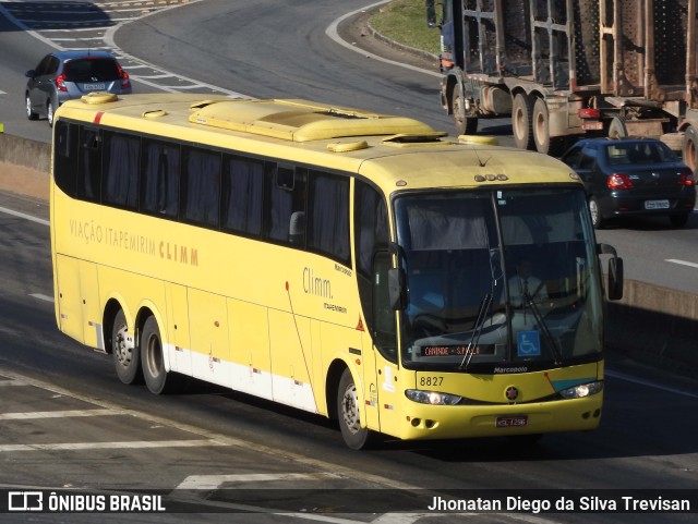 Viação Itapemirim 8827 na cidade de Lavrinhas, São Paulo, Brasil, por Jhonatan Diego da Silva Trevisan. Número da foto: #10318701.