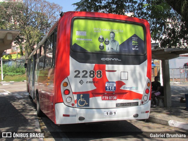 Expresso CampiBus 2288 na cidade de Campinas, São Paulo, Brasil, por Gabriel Brunhara. Número da foto: #10323032.