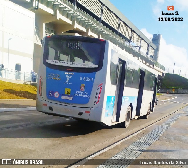 Transwolff Transportes e Turismo 6 6391 na cidade de São Paulo, São Paulo, Brasil, por Lucas Santos da Silva. Número da foto: #10321540.