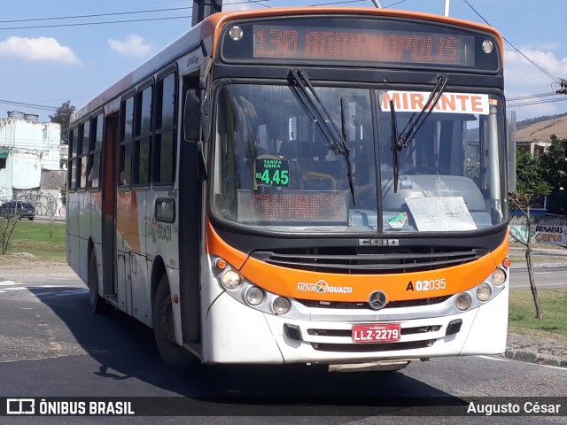 Viação Mirante A02035 na cidade de Nova Iguaçu, Rio de Janeiro, Brasil, por Augusto César. ID da foto: 10325181.