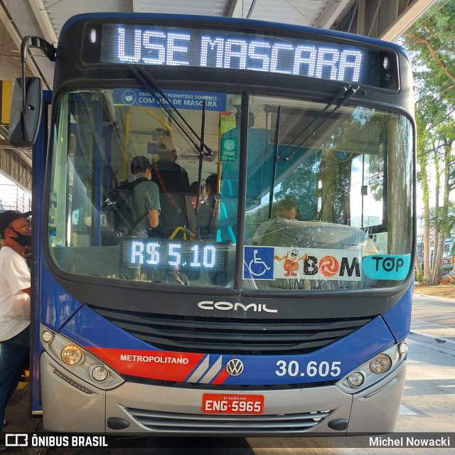 Empresa de Ônibus Vila Galvão 30.605 na cidade de São Paulo, São Paulo, Brasil, por Michel Nowacki. ID da foto: 10245451.