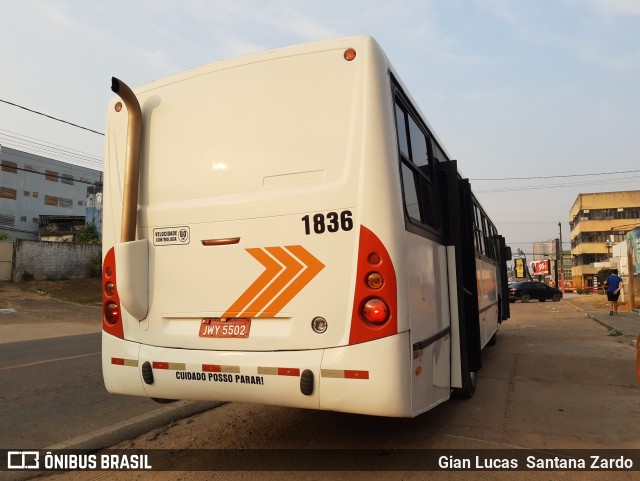 Transvida Transporte Coletivo 1836 na cidade de Ji-Paraná, Rondônia, Brasil, por Gian Lucas  Santana Zardo. Número da foto: #10243148.