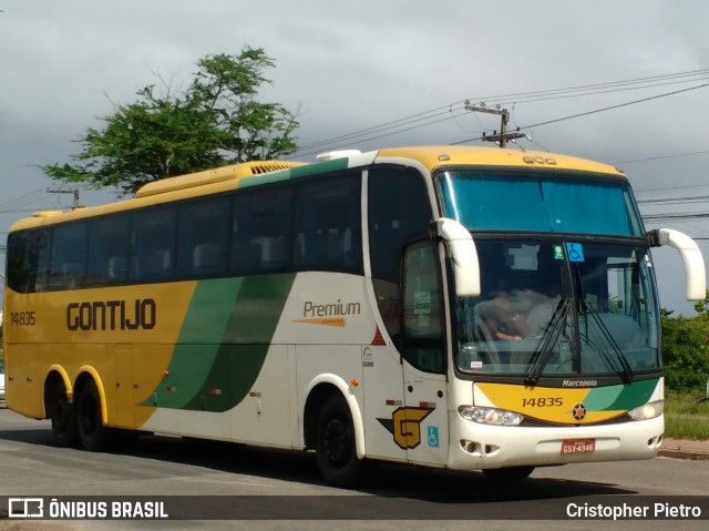 Empresa Gontijo de Transportes 14835 na cidade de Aracaju, Sergipe, Brasil, por Cristopher Pietro. ID da foto: 10242614.