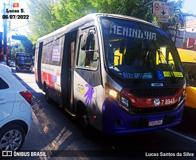 Transwolff Transportes e Turismo 7 8941 na cidade de São Paulo, São Paulo, Brasil, por Lucas Santos da Silva. ID da foto: 10327879.