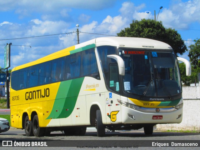 Empresa Gontijo de Transportes 18735 na cidade de Eunápolis, Bahia, Brasil, por Eriques  Damasceno. ID da foto: 10330290.