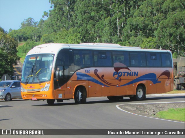 Pothin Transportes Coletivos e Turismo 840 na cidade de Rio Pardo, Rio Grande do Sul, Brasil, por Ricardo Manoel Limberger Carvalho. ID da foto: 10331125.