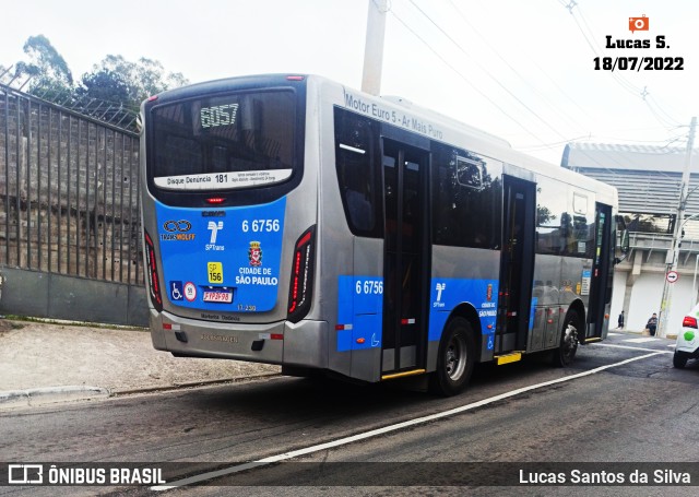 Transwolff Transportes e Turismo 6 6756 na cidade de São Paulo, São Paulo, Brasil, por Lucas Santos da Silva. ID da foto: 10327881.