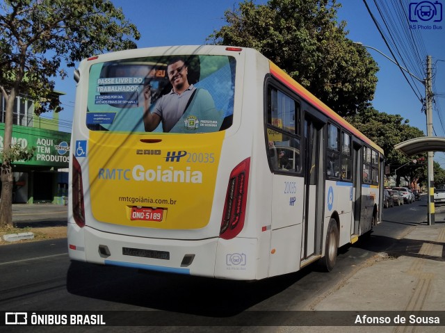 HP Transportes Coletivos 20035 na cidade de Goiânia, Goiás, Brasil, por Afonso de Sousa. ID da foto: 10328020.