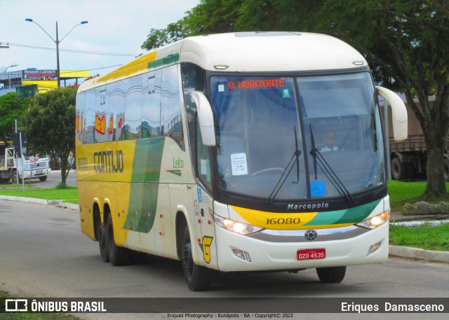 Empresa Gontijo de Transportes 16080 na cidade de Eunápolis, Bahia, Brasil, por Eriques  Damasceno. ID da foto: 10330288.