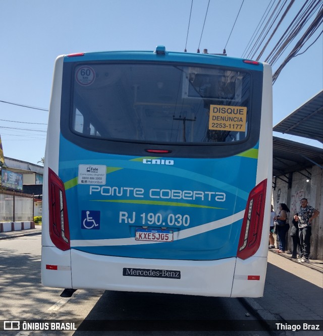 Viação Ponte Coberta RJ 190.030 na cidade de Rio de Janeiro, Rio de Janeiro, Brasil, por Thiago Braz. Número da foto: #10329231.