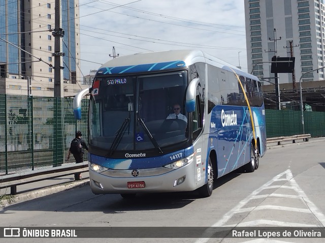 Viação Cometa 14117 na cidade de São Paulo, São Paulo, Brasil, por Rafael Lopes de Oliveira. ID da foto: 10328056.