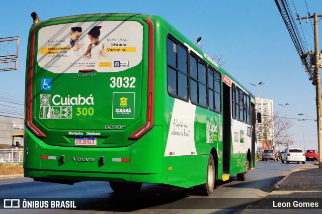 Expresso Caribus Transportes 3032 na cidade de Cuiabá, Mato Grosso, Brasil, por Leon Gomes. ID da foto: 10333648.