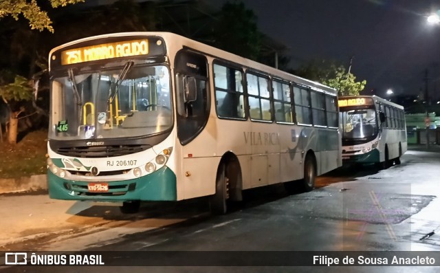 Viação Vila Rica RJ 206.107 na cidade de Rio de Janeiro, Rio de Janeiro, Brasil, por Filipe de Sousa Anacleto. Número da foto: #10333968.