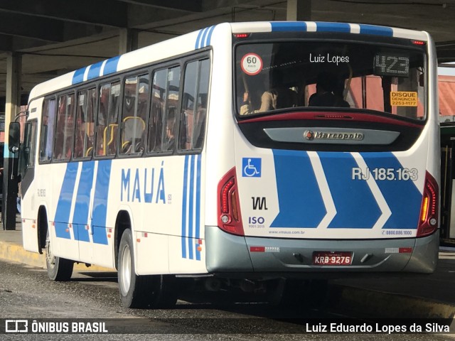 Viação Mauá RJ 185.163 na cidade de Niterói, Rio de Janeiro, Brasil, por Luiz Eduardo Lopes da Silva. Número da foto: #10331881.