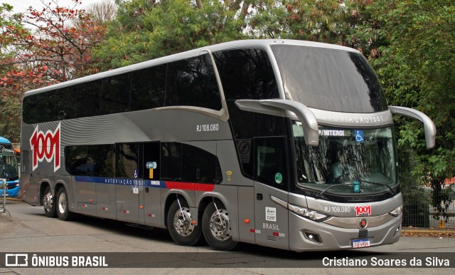 Auto Viação 1001 RJ 108.080 na cidade de São Paulo, São Paulo, Brasil, por Cristiano Soares da Silva. ID da foto: 10334586.