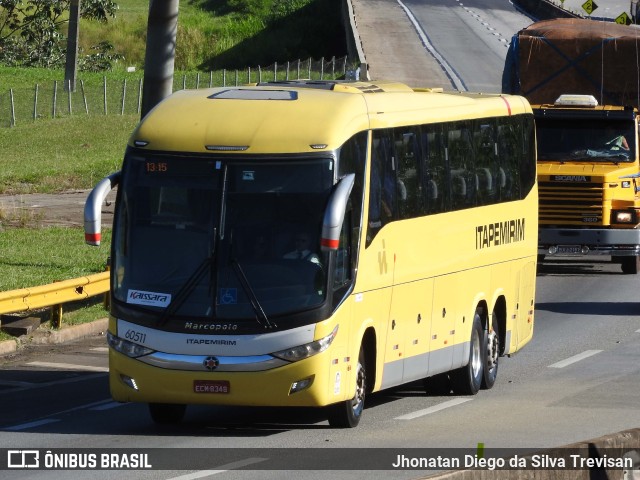 Viação Itapemirim 60511 na cidade de Lavrinhas, São Paulo, Brasil, por Jhonatan Diego da Silva Trevisan. ID da foto: 10332230.