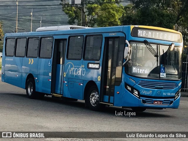 Viação Nossa Senhora do Amparo RJ 186.098 na cidade de Niterói, Rio de Janeiro, Brasil, por Luiz Eduardo Lopes da Silva. ID da foto: 10246323.