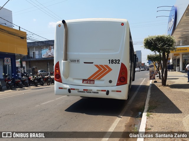 Transvida Transporte Coletivo 1832 na cidade de Ji-Paraná, Rondônia, Brasil, por Gian Lucas  Santana Zardo. ID da foto: 10246968.