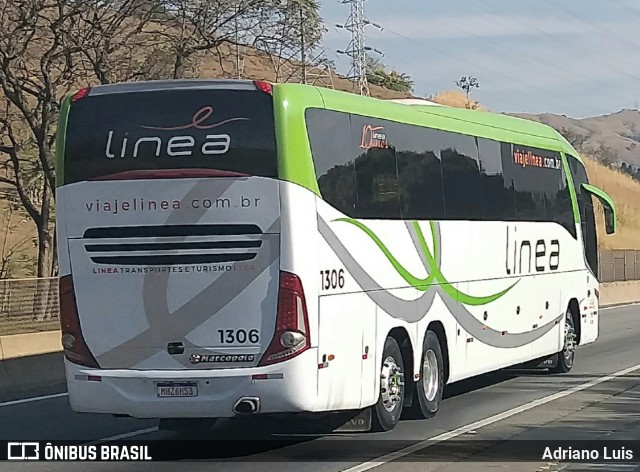 Linea Transportes e Turismo Ltda. 1306 na cidade de Aparecida, São Paulo, Brasil, por Adriano Luis. Número da foto: #10247571.