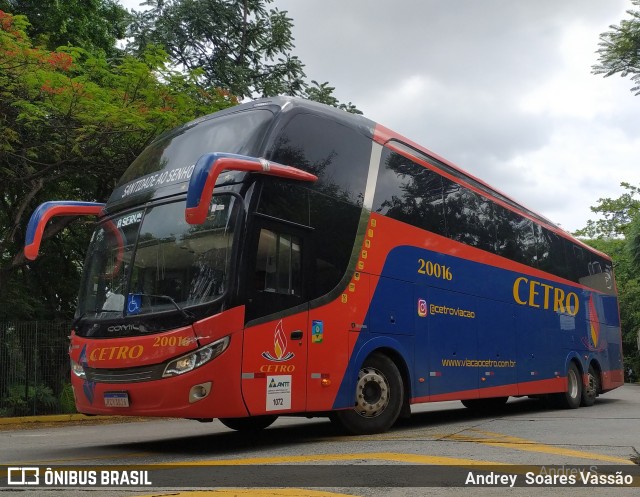 Viação Cetro 20016 na cidade de São Paulo, São Paulo, Brasil, por Andrey  Soares Vassão. ID da foto: 10246598.