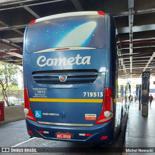 Viação Cometa 719513 na cidade de São Paulo, São Paulo, Brasil, por Michel Nowacki. ID da foto: 10248975.