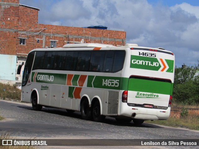 Empresa Gontijo de Transportes 14635 na cidade de Caruaru, Pernambuco, Brasil, por Lenilson da Silva Pessoa. ID da foto: 10247151.