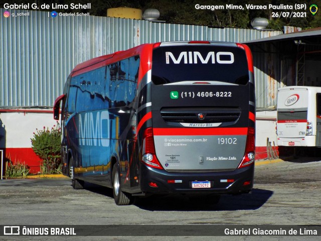 Viação Mimo 19102 na cidade de Várzea Paulista, São Paulo, Brasil, por Gabriel Giacomin de Lima. Número da foto: #10248793.