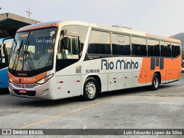 Transturismo Rio Minho RJ 166.036 na cidade de Niterói, Rio de Janeiro, Brasil, por Luiz Eduardo Lopes da Silva. ID da foto: 10246306.