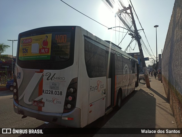 UniRio Transportes RJ 228.038 na cidade de Belford Roxo, Rio de Janeiro, Brasil, por Walace dos Santos. ID da foto: 10246104.