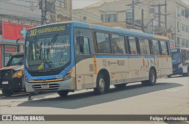 Transportes Barra D13369 na cidade de Rio de Janeiro, Rio de Janeiro, Brasil, por Felipe Fernandes. ID da foto: 10251343.