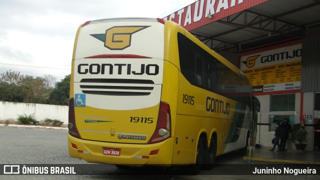 Empresa Gontijo de Transportes 19115 na cidade de Itaobim, Minas Gerais, Brasil, por Juninho Nogueira. ID da foto: 10251605.