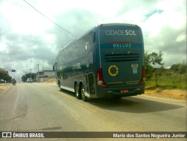 Viação Cidade Sol 8420 na cidade de Piritiba, Bahia, Brasil, por Mario dos Santos Nogueira Junior. ID da foto: 10249261.