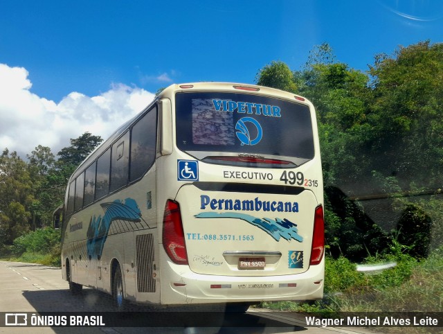 Viação Pernambucana Transporte e Turismo 315 na cidade de Crato, Ceará, Brasil, por Wagner Michel Alves Leite. ID da foto: 10253424.