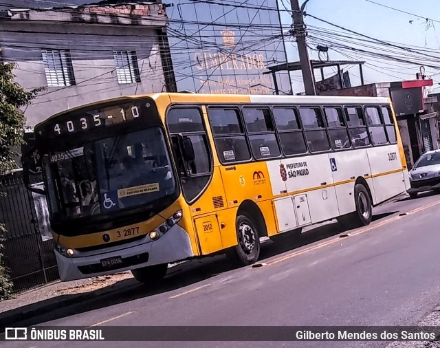 Viação Metrópole Paulista - Zona Leste 3 2877 na cidade de São Paulo, São Paulo, Brasil, por Gilberto Mendes dos Santos. Número da foto: #10252305.