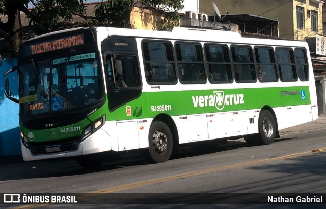 Viação Vera Cruz RJ 205.011 na cidade de Rio de Janeiro, Rio de Janeiro, Brasil, por Nathan Gabriel. ID da foto: 10254887.