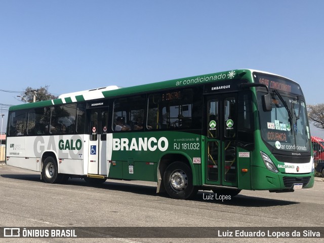 Viação Galo Branco RJ 181.032 na cidade de Niterói, Rio de Janeiro, Brasil, por Luiz Eduardo Lopes da Silva. ID da foto: 10252336.