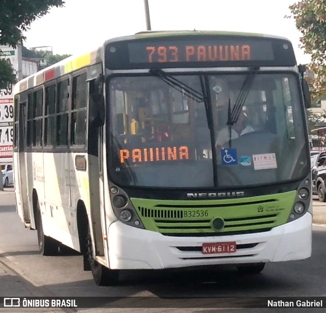 Viação Pavunense B32536 na cidade de Rio de Janeiro, Rio de Janeiro, Brasil, por Nathan Gabriel. Número da foto: #10254956.