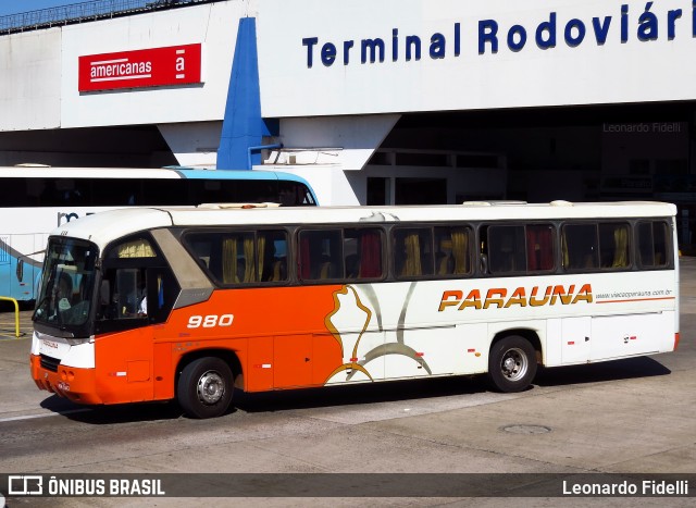 Viação Paraúna 980 na cidade de Goiânia, Goiás, Brasil, por Leonardo Fidelli. ID da foto: 10253477.