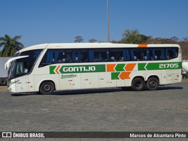 Empresa Gontijo de Transportes 21705 na cidade de Perdões, Minas Gerais, Brasil, por Marcos de Alcantara Pinto. ID da foto: 10257528.