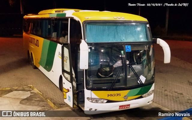 Empresa Gontijo de Transportes 14035 na cidade de Paraíba do Sul, Rio de Janeiro, Brasil, por Ramiro Novais. ID da foto: 10256857.