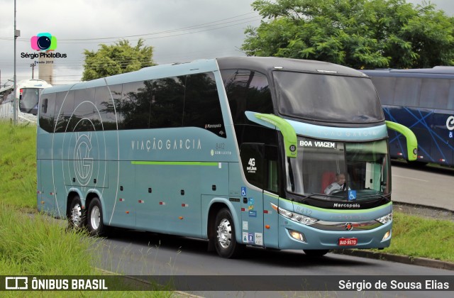 Viação Garcia 8412 na cidade de Campinas, São Paulo, Brasil, por Sérgio de Sousa Elias. Número da foto: #10256604.
