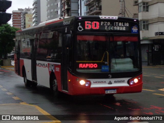 MONSA - Microomnibus Norte 6522 na cidade de Ciudad Autónoma de Buenos Aires, Argentina, por Agustin SanCristobal1712. Número da foto: #10256995.