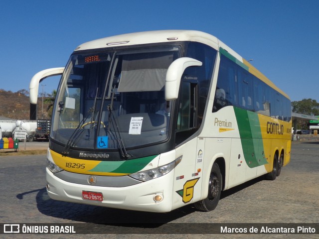 Empresa Gontijo de Transportes 18295 na cidade de Perdões, Minas Gerais, Brasil, por Marcos de Alcantara Pinto. ID da foto: 10264098.