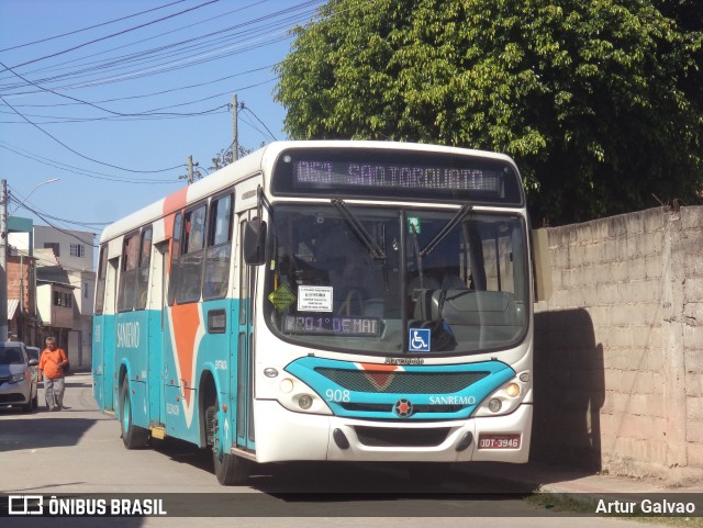 Viação Sanremo 908 na cidade de Vila Velha, Espírito Santo, Brasil, por Artur Galvao. Número da foto: #10261725.