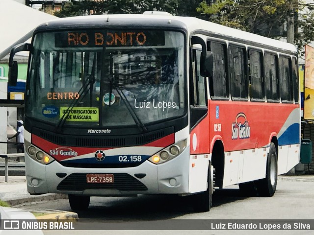 Coletivos São Geraldo 02.158 na cidade de Rio Bonito, Rio de Janeiro, Brasil, por Luiz Eduardo Lopes da Silva. ID da foto: 10262205.