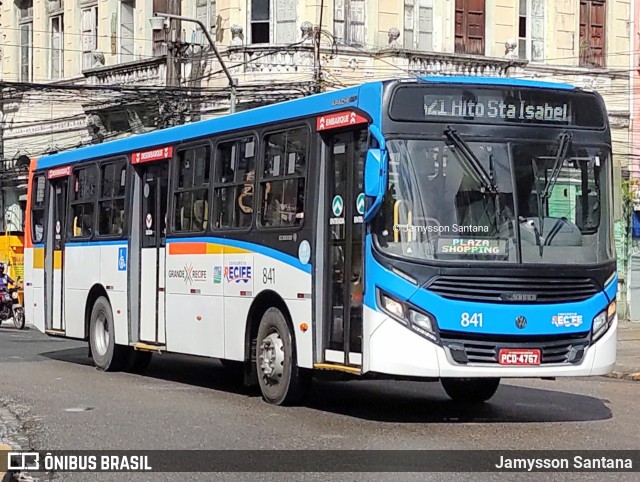 Transcol - Transportes Coletivos Ltda. 841 na cidade de Recife, Pernambuco, Brasil, por Jamysson Santana. Número da foto: #10261848.