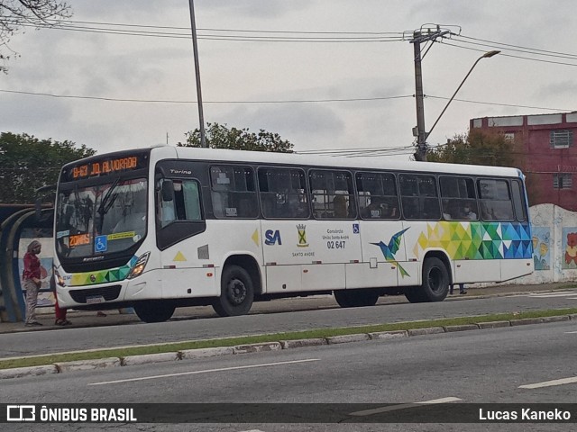 Viação Vaz 02 647 na cidade de Santo André, São Paulo, Brasil, por Lucas Kaneko. ID da foto: 10262838.