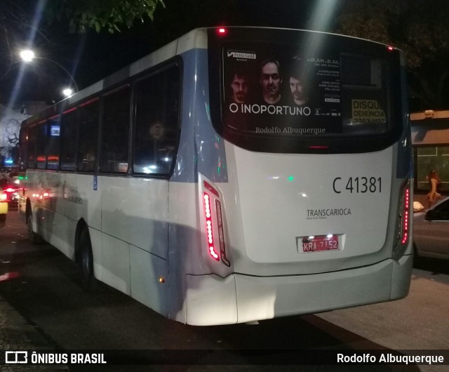 Real Auto Ônibus C41381 na cidade de Rio de Janeiro, Rio de Janeiro, Brasil, por Rodolfo Albuquerque. Número da foto: #10262851.