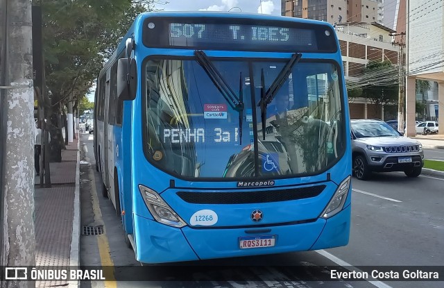 Viação Praia Sol 12268 na cidade de Vitória, Espírito Santo, Brasil, por Everton Costa Goltara. Número da foto: #10336222.
